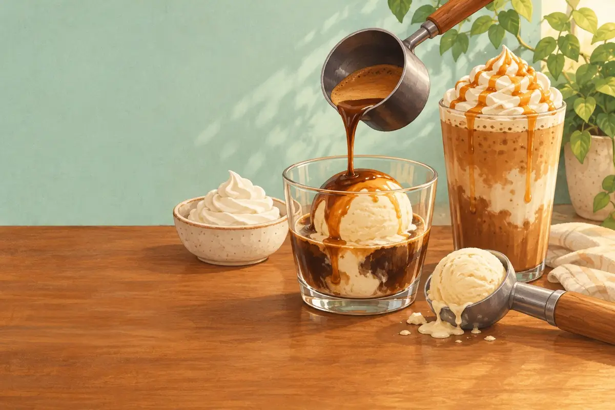 Whipped cream and ice cream. Frappés, floats and affogatos.